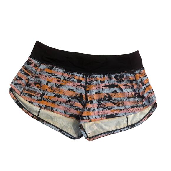 Women 8 Lululemon Run Times Short II *4" Inversion Multi Black Lined Lightweight - Picture 1 of 6